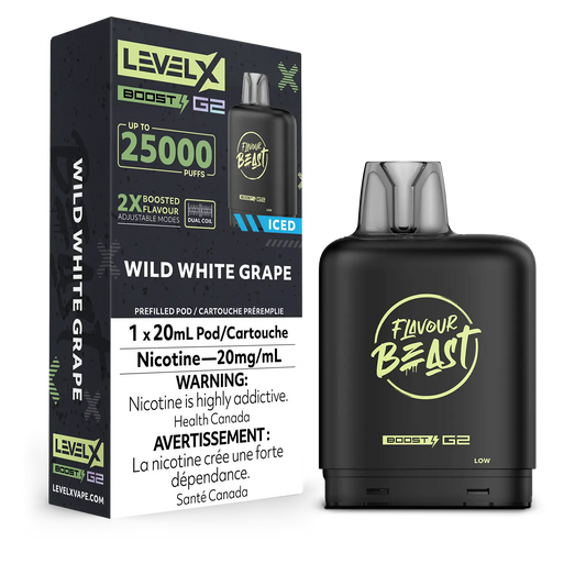 Flavour Beast LevelX Boost Pod G2 25K Wild White Grape Iced 20mg (Provincial)