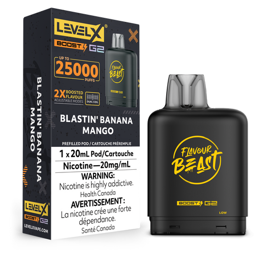 Flavour Beast LevelX Boost Pod G2 25K Blastin' Banana Mango 20mg (Provincial)