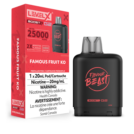 Flavour Beast LevelX Boost Pod G2 25K Famous Fruit KO 20mg (Provincial)