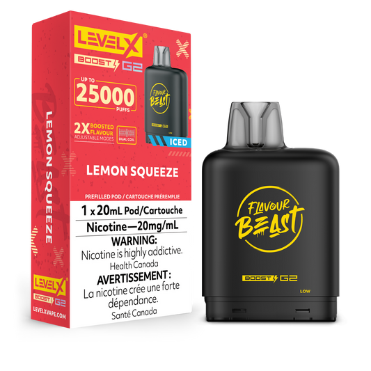 Flavour Beast LevelX Boost Pod G2 25K Lemon Squeeze 20mg (Provincial)