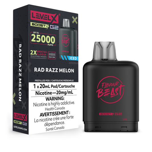 Flavour Beast LevelX Boost Pod G2 25K Rad Razz Melon 20mg (Provincial)