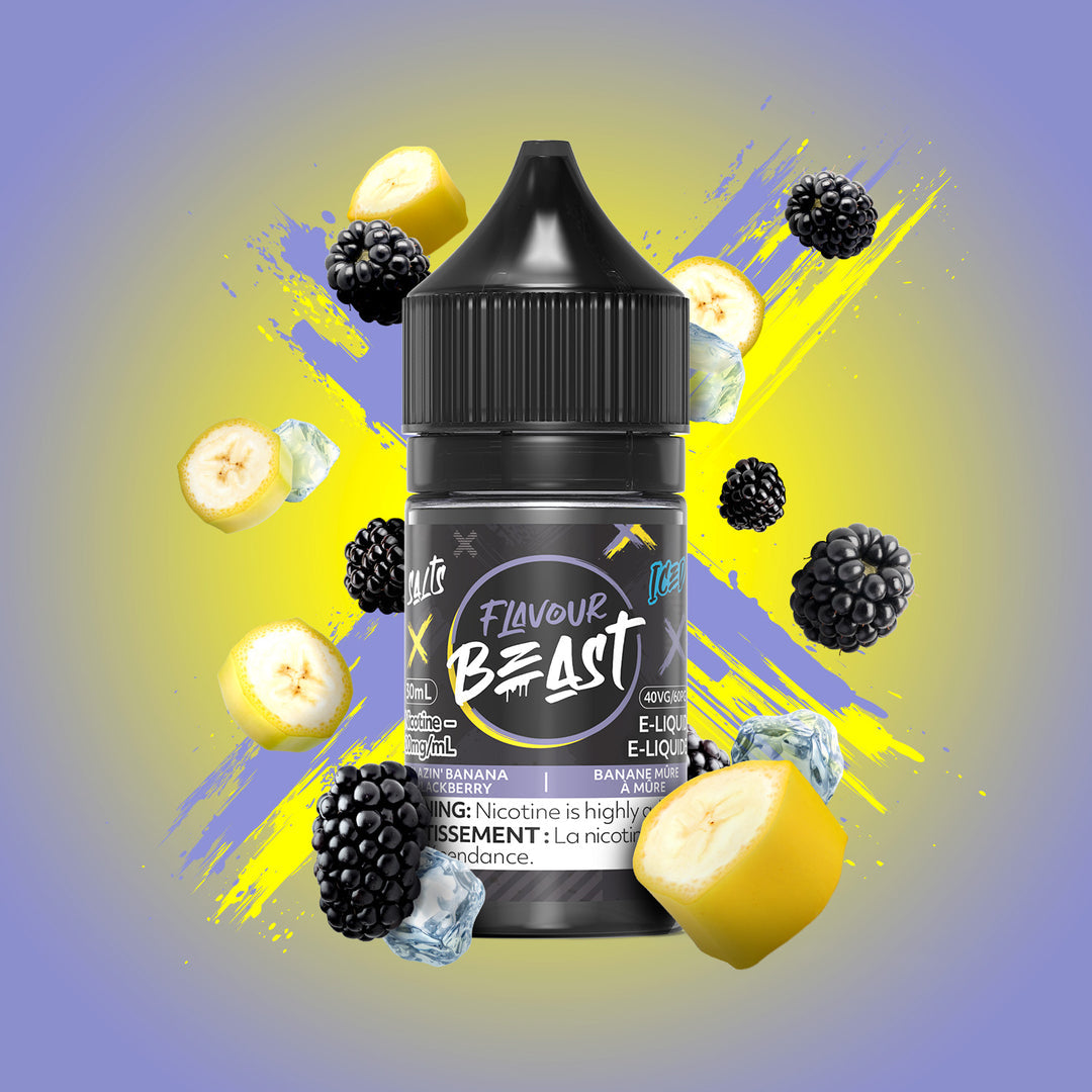 Flavour beast e-liquid Blazin banana blackberry iced 10mg - 30ml