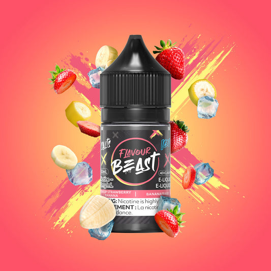 Flavour beast e-liquid Str8 up Strawberry Banana Iced 10mg - 30ml