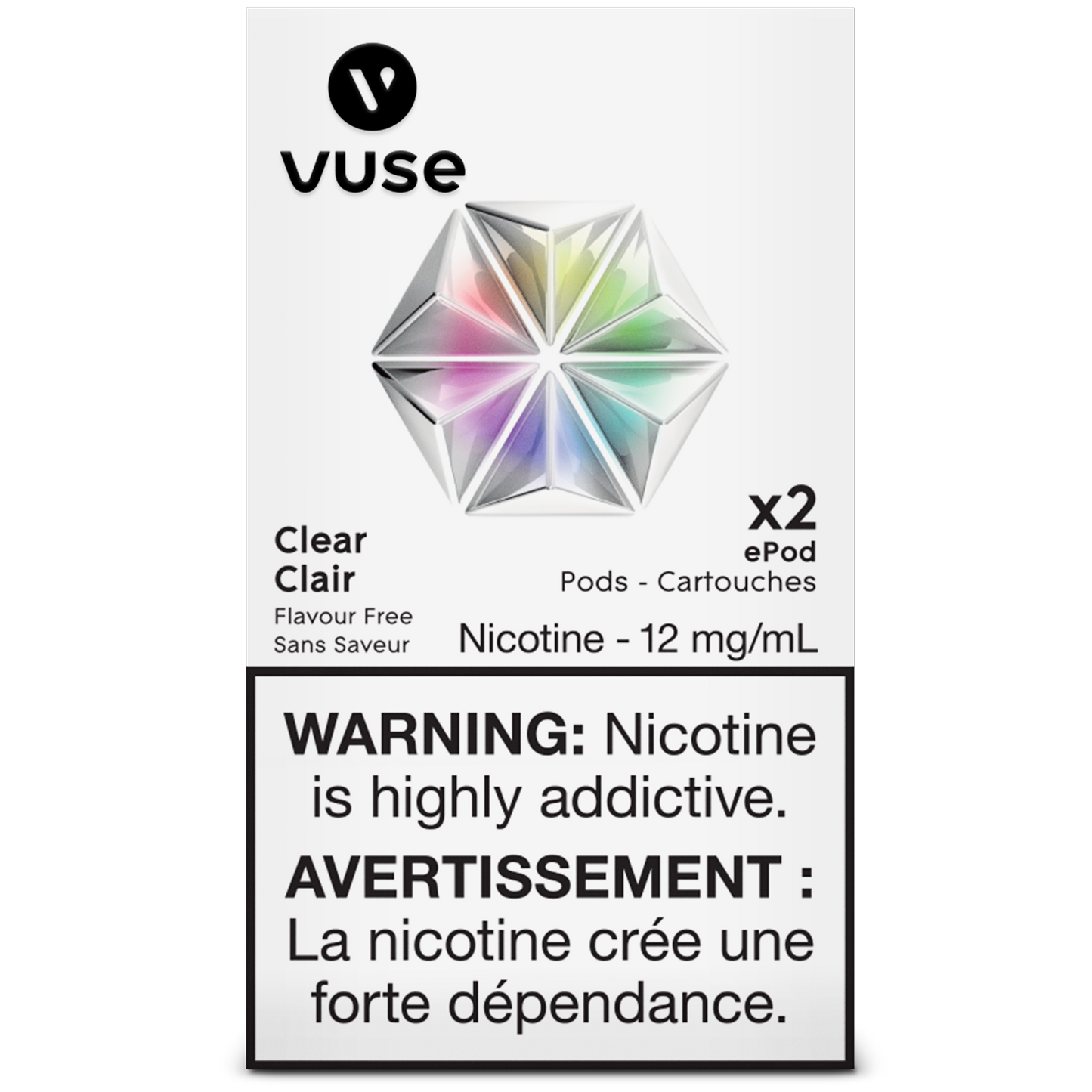 Vuse epod clear 12mg/mL ×2