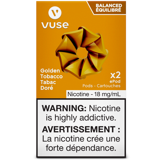 Vuse epod golden tobacco 18mg/mL ×2