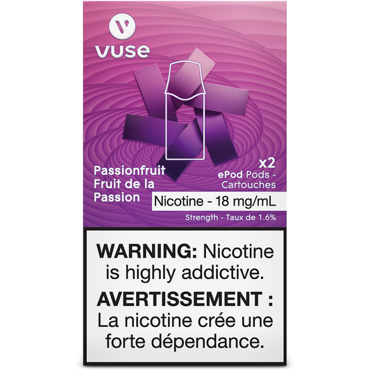 Vuse epod passionfruit 18mg/mL ×2