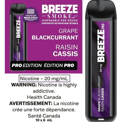 Breeze Pro 2000 Grape Blackcurrant 20mg/mL disposable